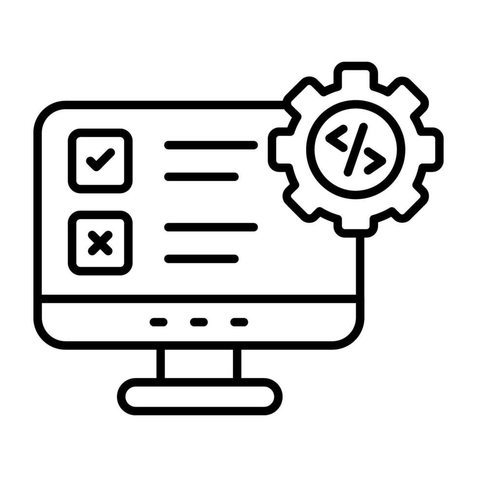 A flat design icon of system coding vector