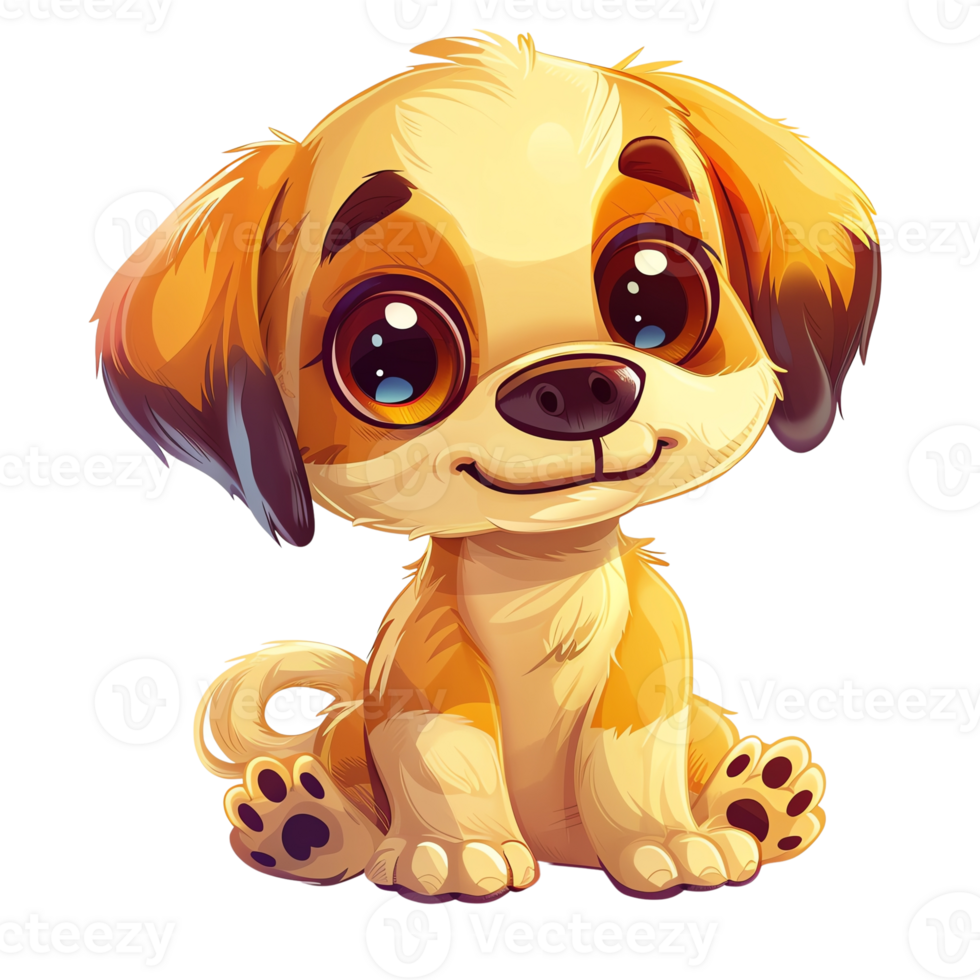 colorful cute cartoon dog. png