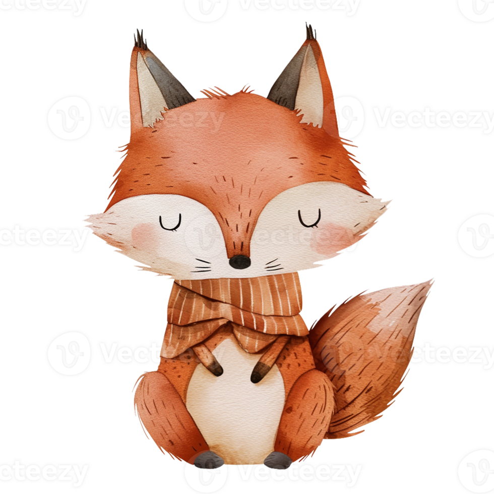watercolor cute foxes png