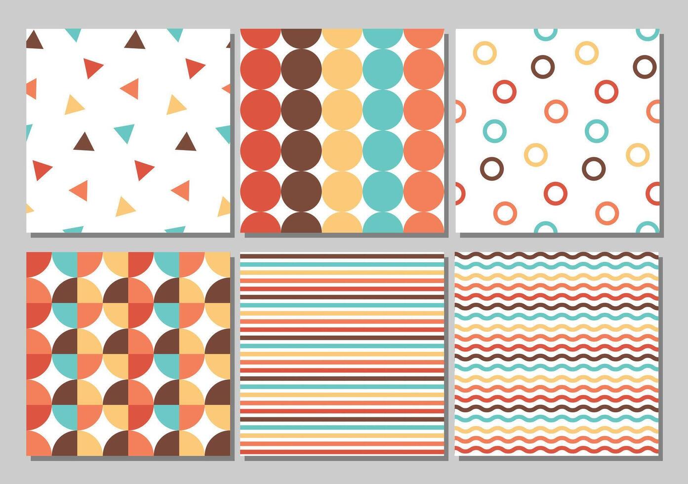 Set of retro geometry shapes patterns vector
