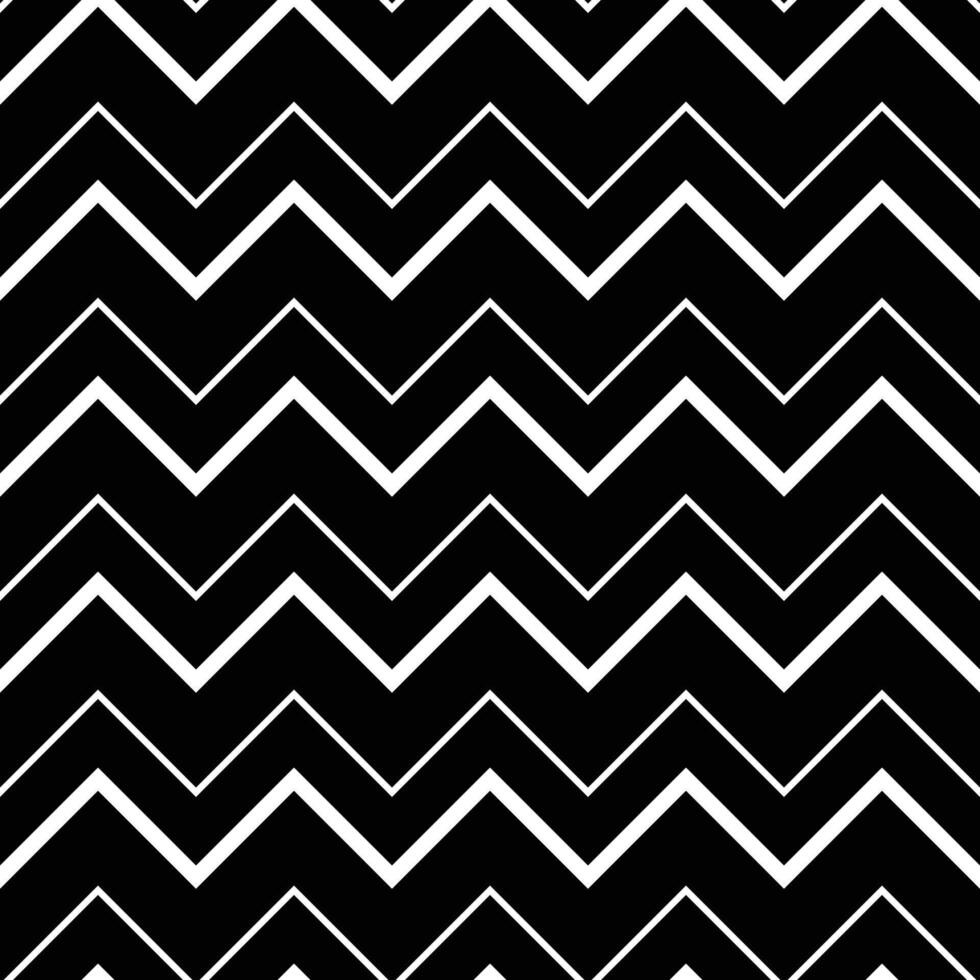 Seamless white zig zag geometric pattern isolated on black background vector