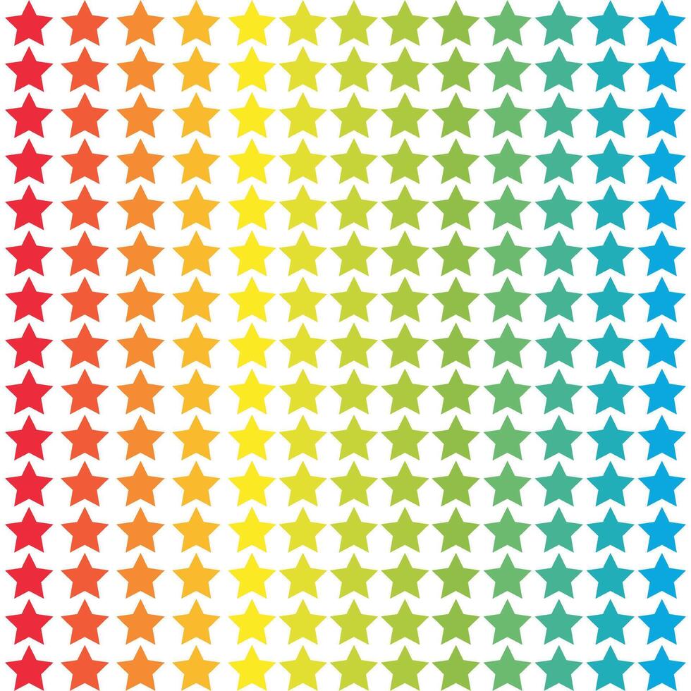 Seamless pattern with colorful rainbow stars vector