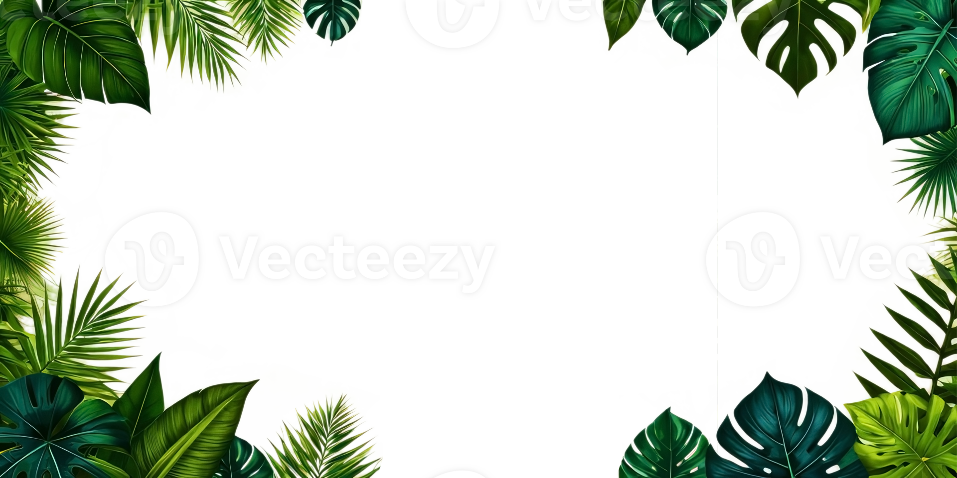 Tropical leaves on transparent background.Generated Image. png