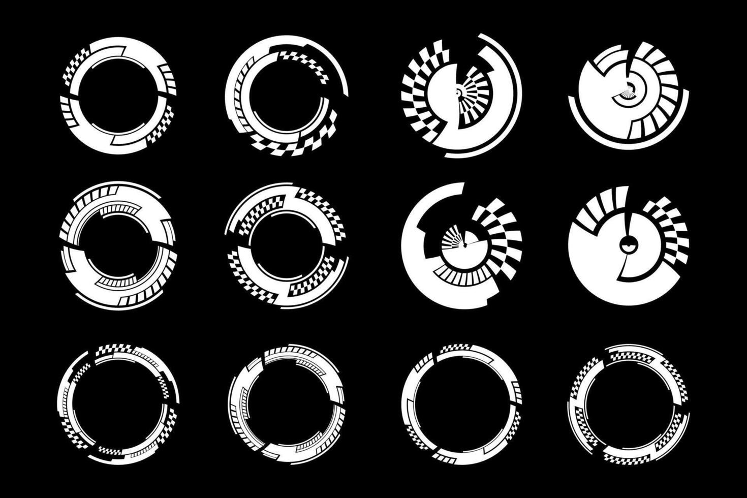 Futuristic cyberpunk sci fi interface element hud technology frame graphic design template vector