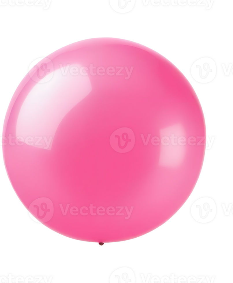 Large, round, pink balloon, isolated on transparent background. Ideal for party decorations and celebrations. png