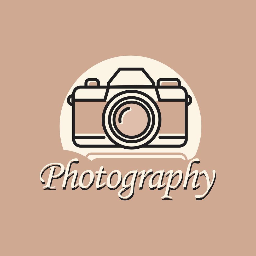 Vintage Photography Logo Design with Classic Camera Icon - Ideal for Photography Studios, Photographers, and Creative Branding vector