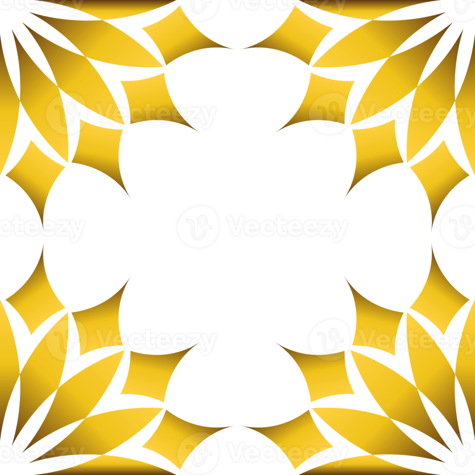 Luxury golden geometric frame png