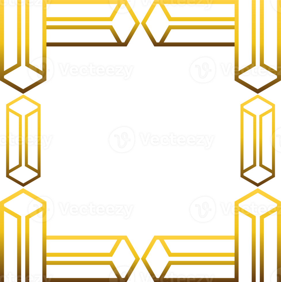 luxury golden geometry pattern element png