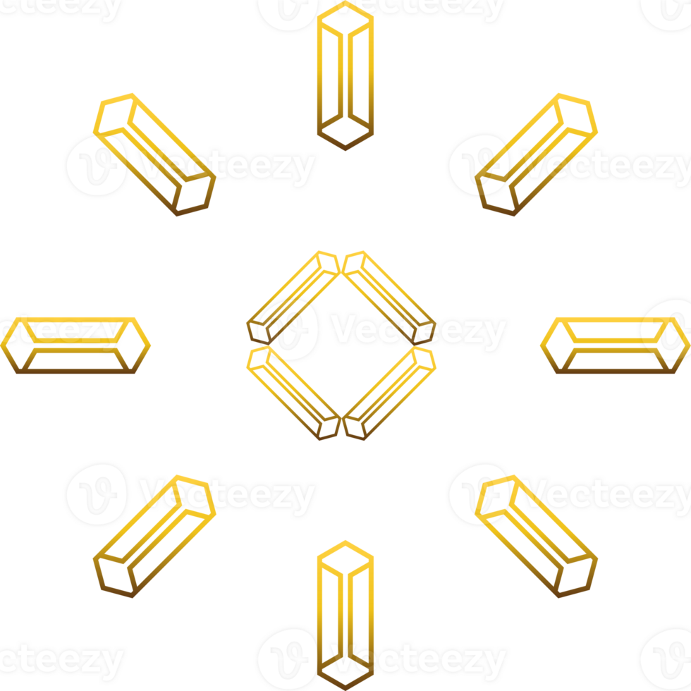 luxury golden geometry pattern element png