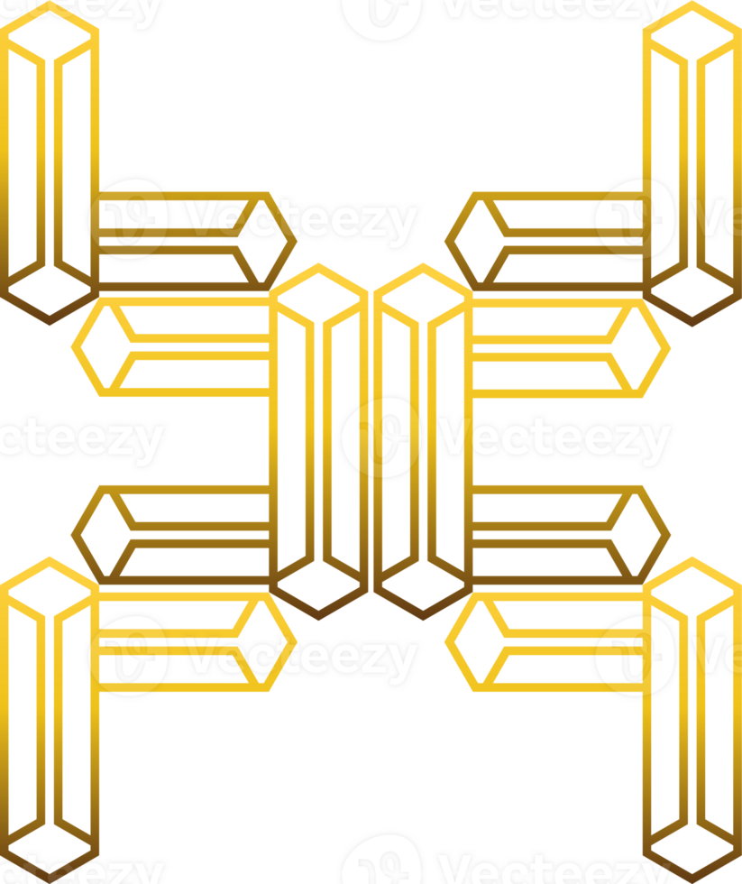 luxury golden geometry pattern element png