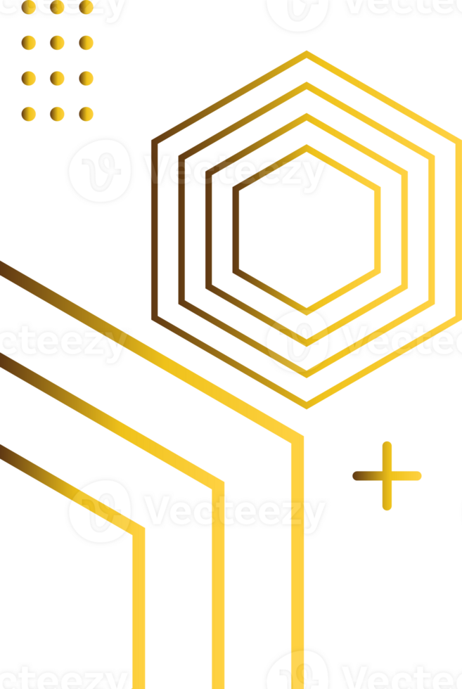 luxury golden geometry pattern element png