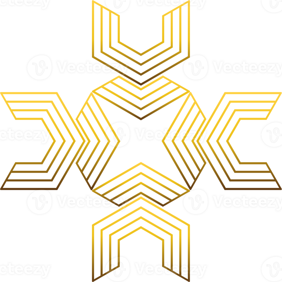 luxury golden geometry pattern element png