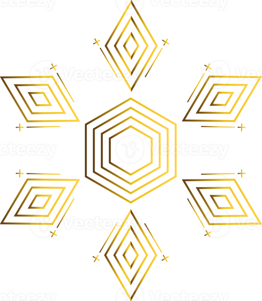 luxury golden geometry pattern element png