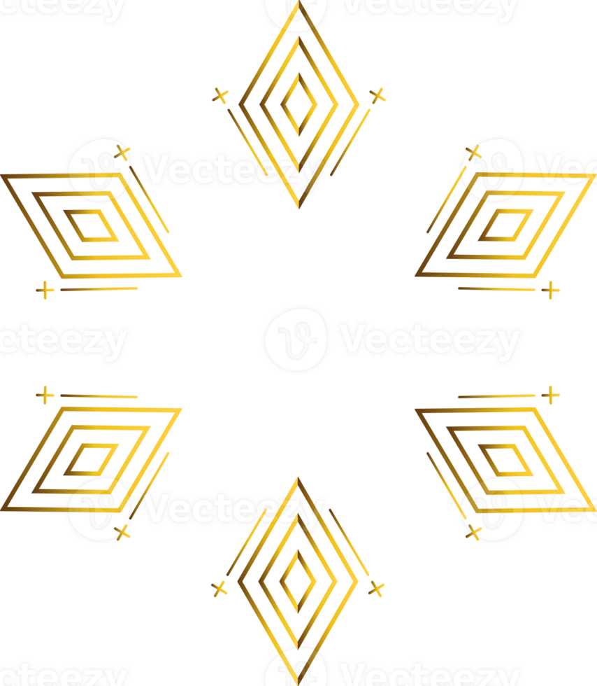 luxury golden geometry pattern element png
