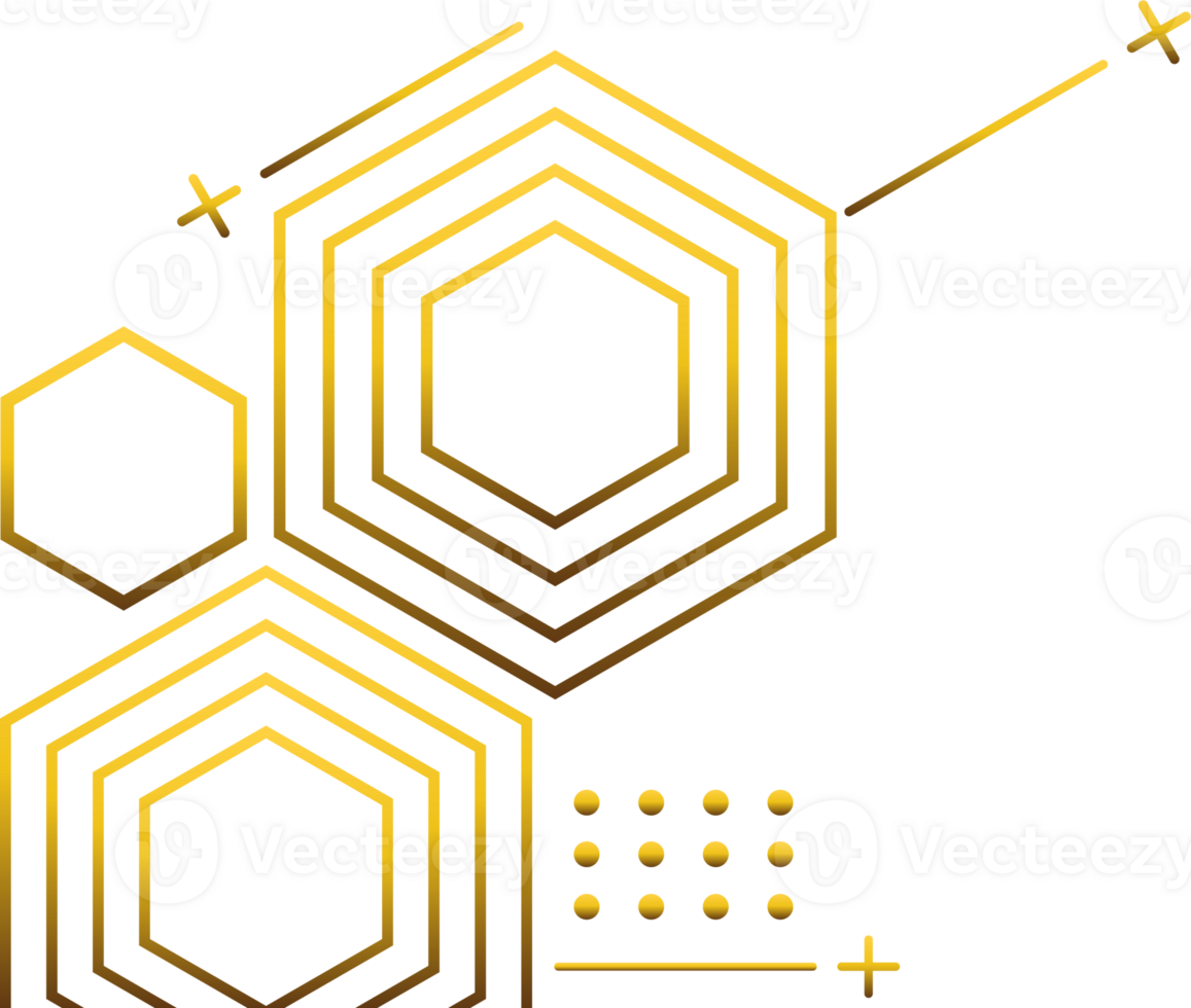 luxury golden geometry pattern element png