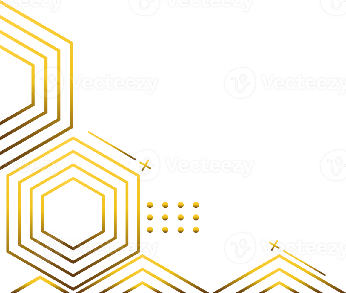 luxury golden geometry pattern element png