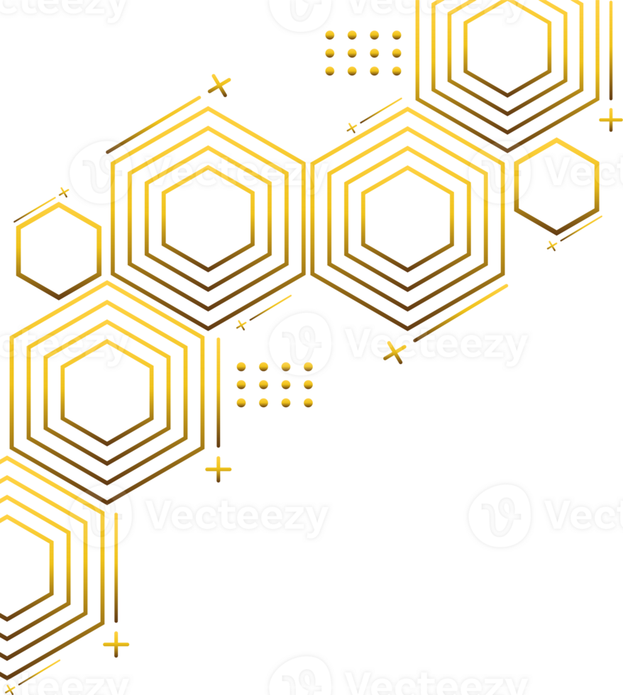 luxury golden geometry pattern element png