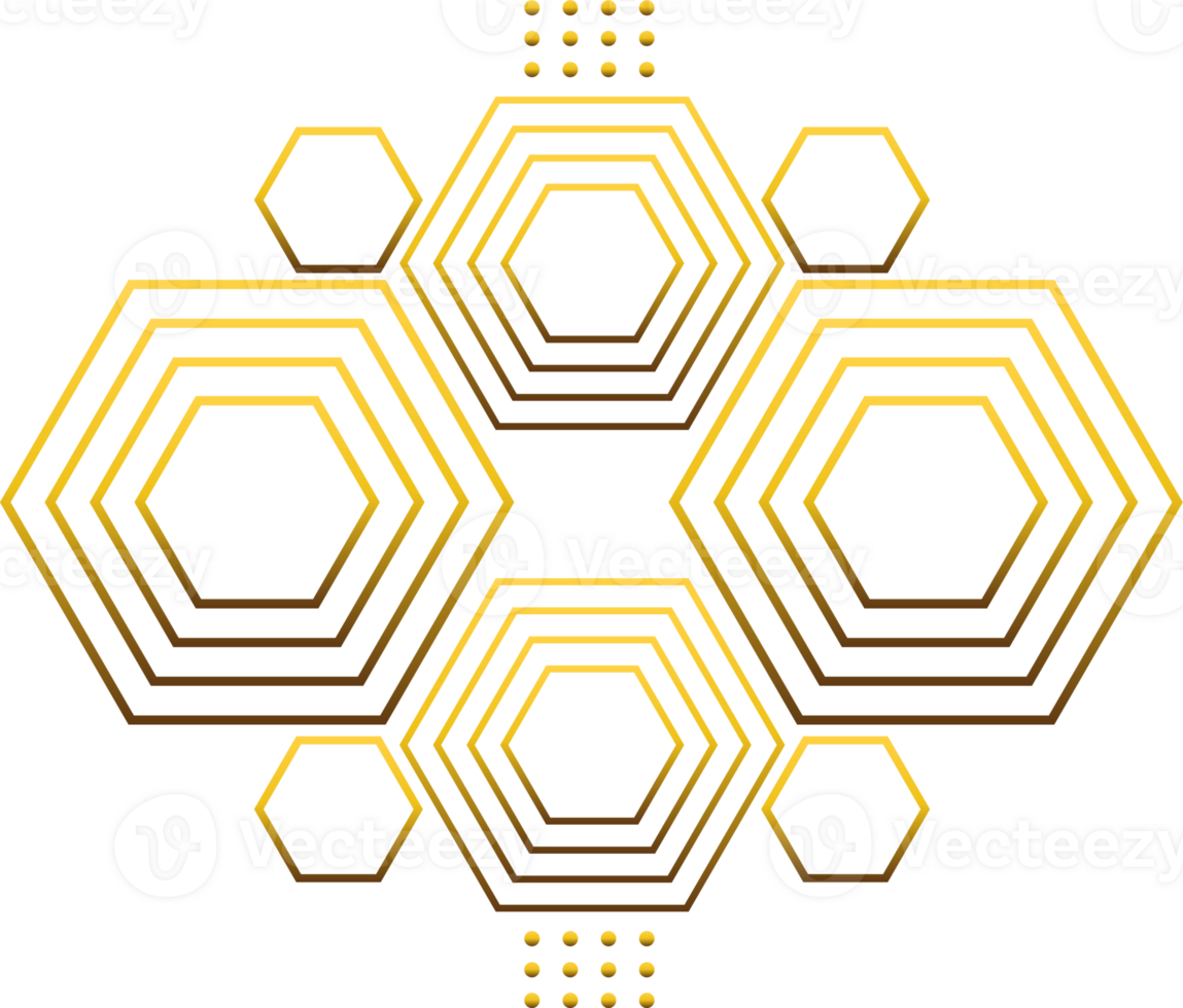 luxury golden geometry pattern element png