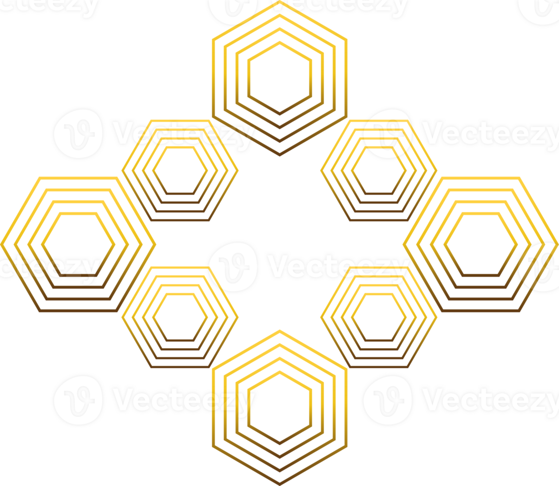 luxury golden geometry pattern element png