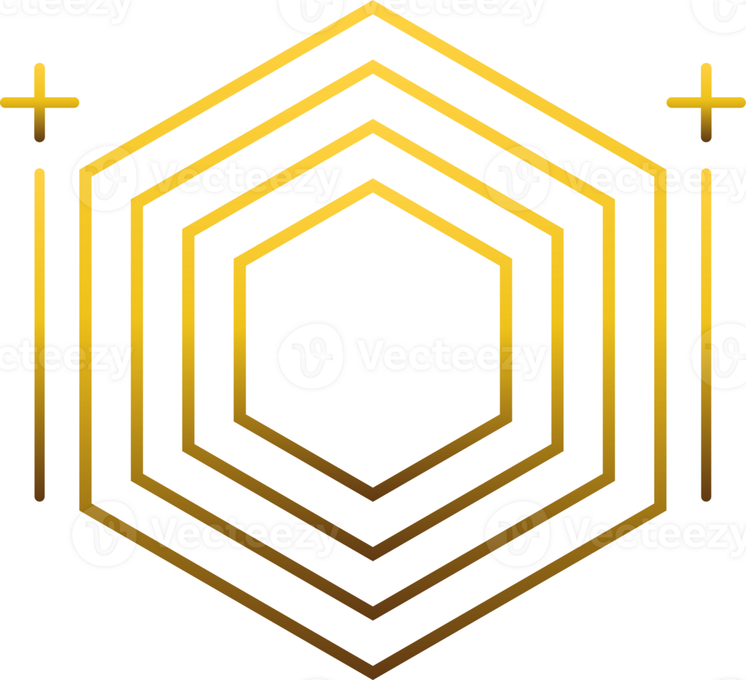 luxury golden geometry pattern element png