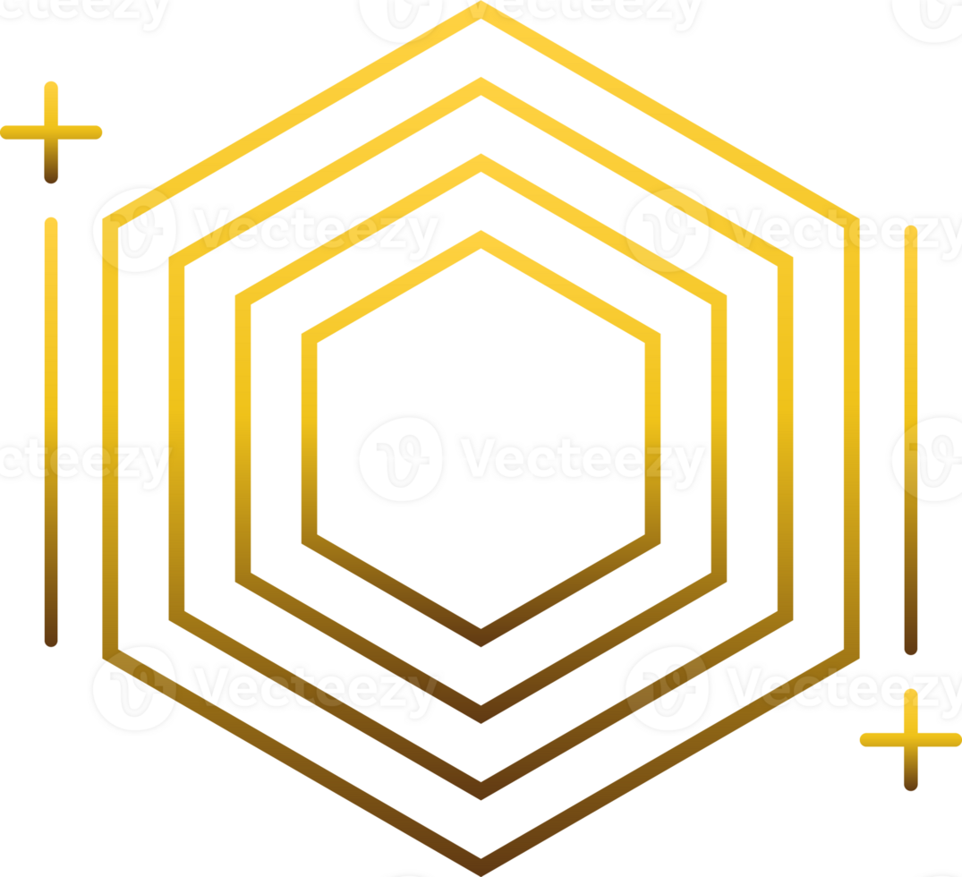 luxury golden geometry pattern element png