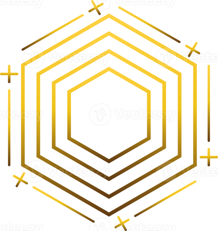 luxury golden geometry pattern element png