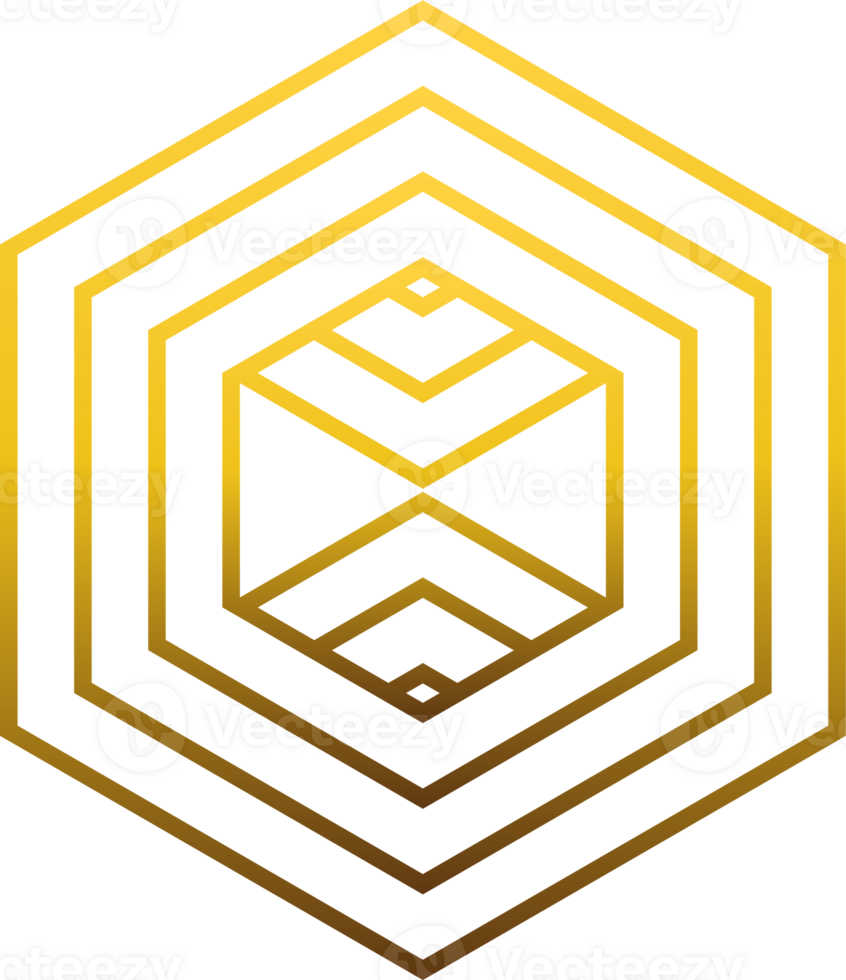 luxury golden geometry pattern element png