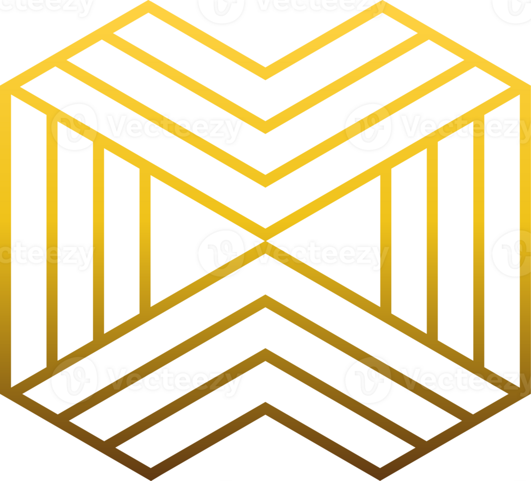 luxury golden geometry pattern element png