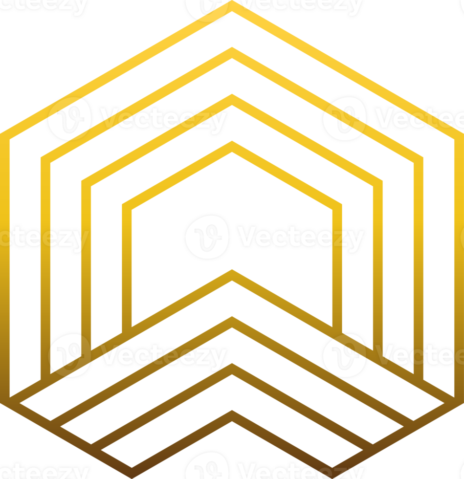 luxury golden geometry pattern element png