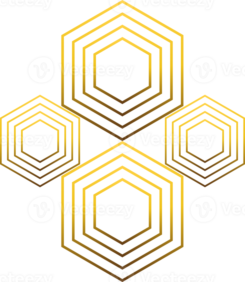 luxury golden geometry pattern element png
