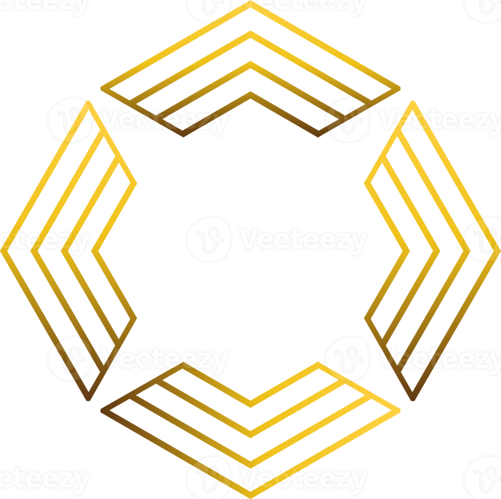 luxury golden geometry pattern element png