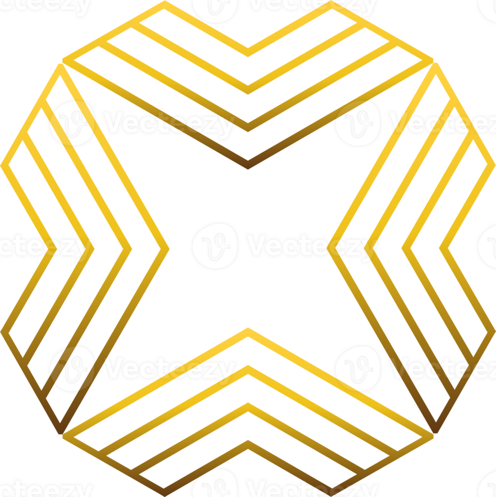 luxury golden geometry pattern element png