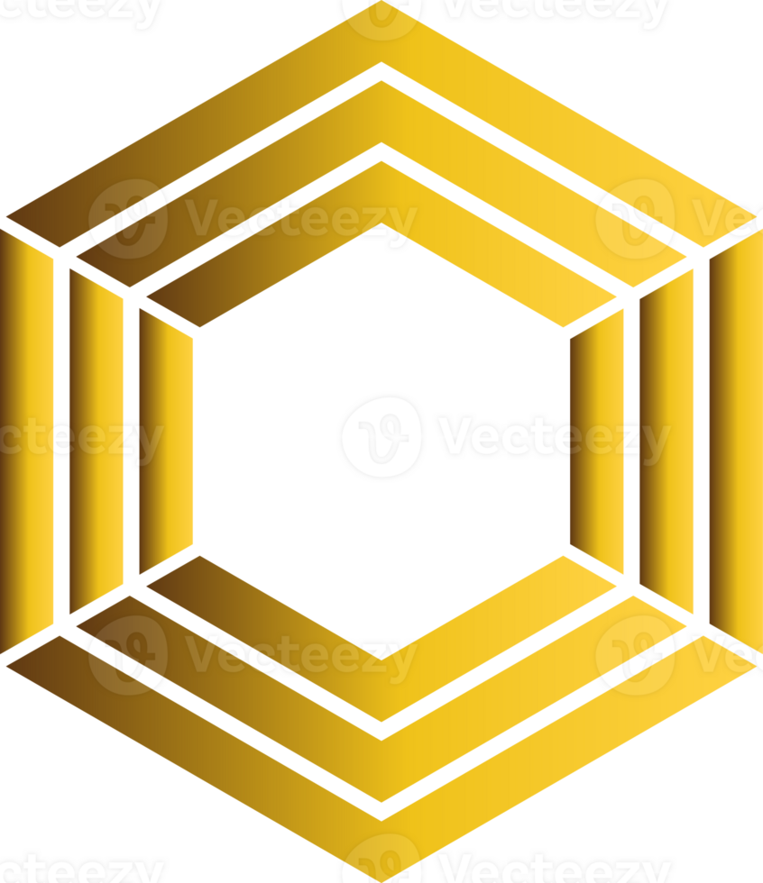 luxury golden geometry pattern element png