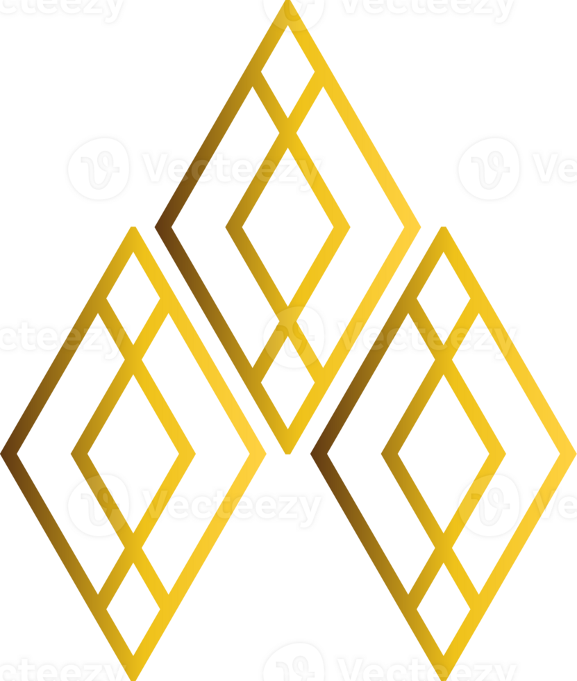 luxury golden geometry pattern element png