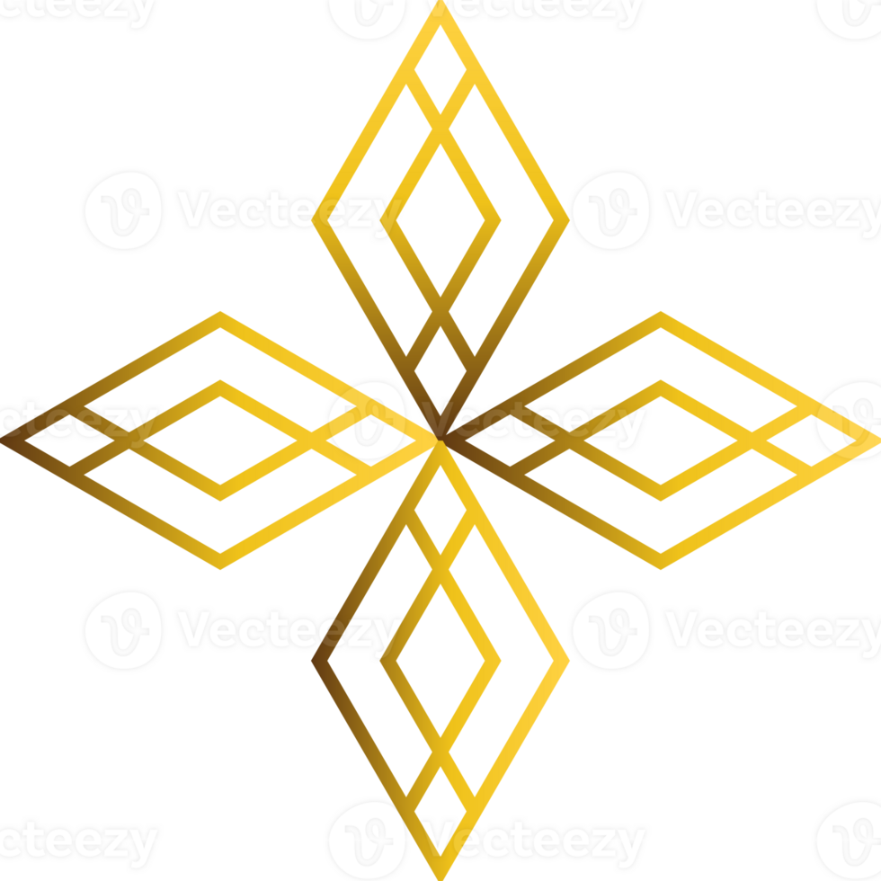 luxury golden geometry pattern element png