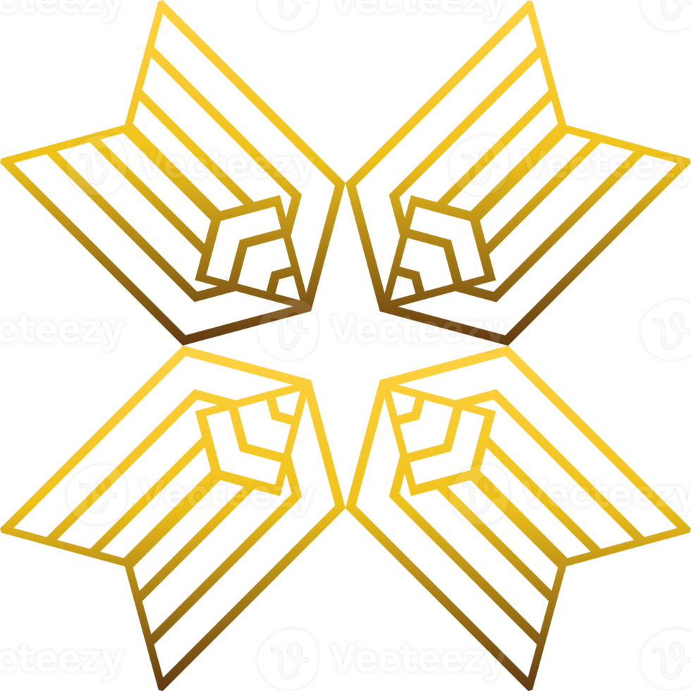 luxury golden geometry pattern element png