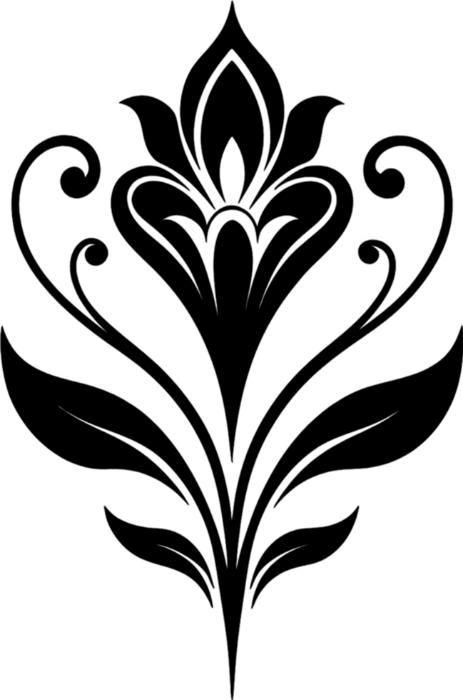elegante arte nouveau damasco floral curva clipart. gerado por ai. png