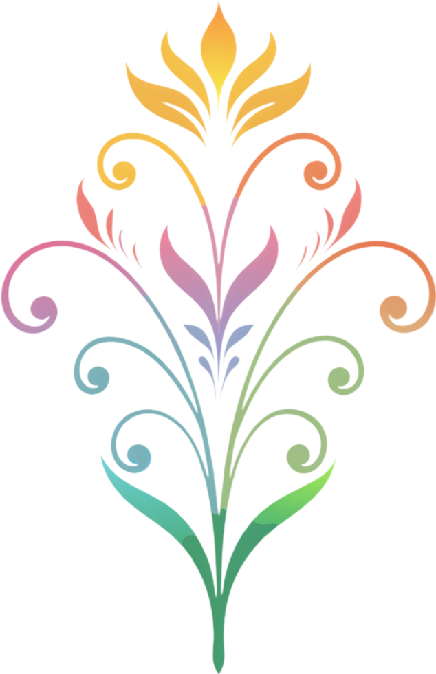 vibrant fleurs sauvages vrilles sur damassé modèle clipart. ai-généré. png