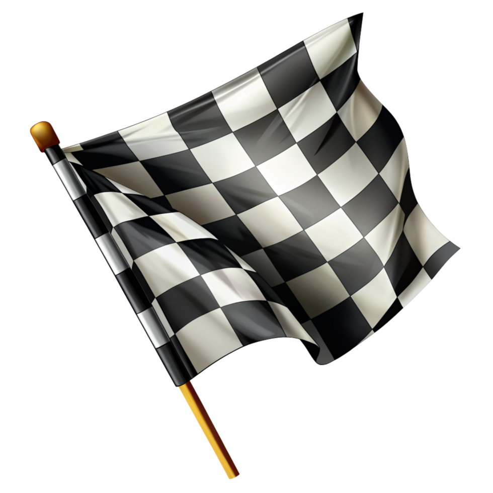 Black and White Checkered Flag Illustration Sign png