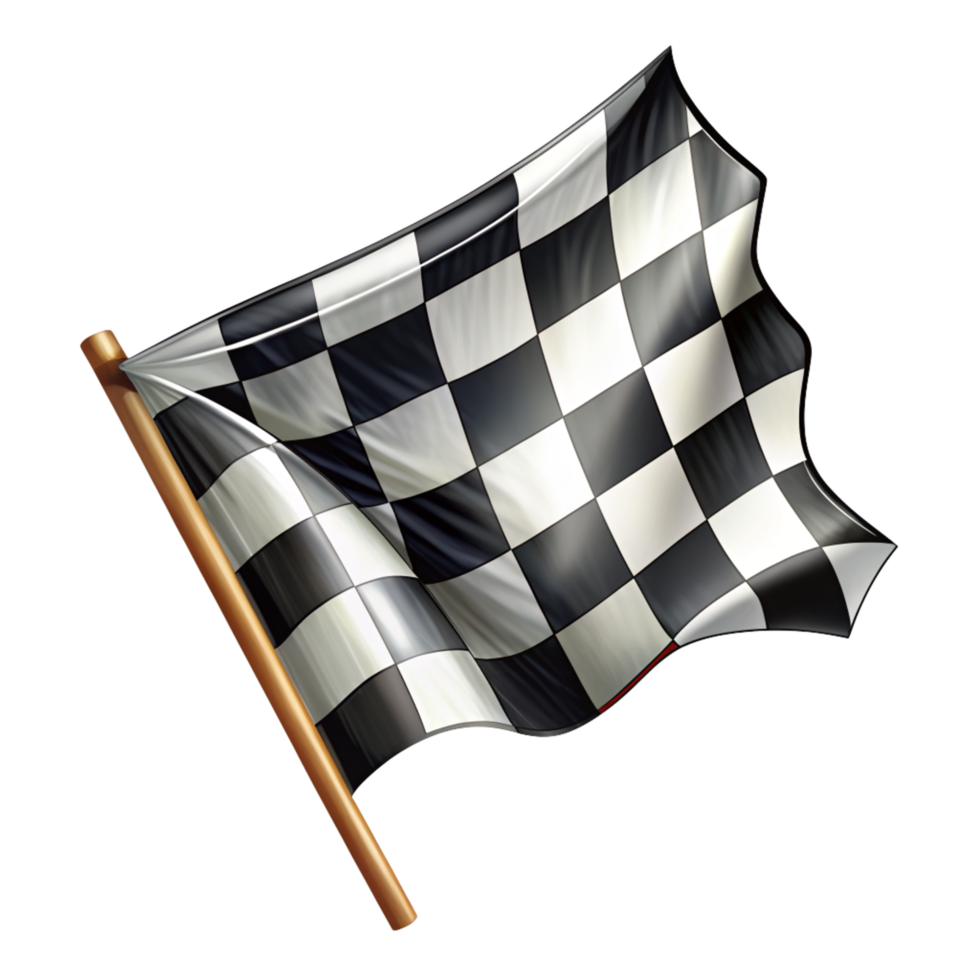Black and White Checkered Flag Illustration Art png