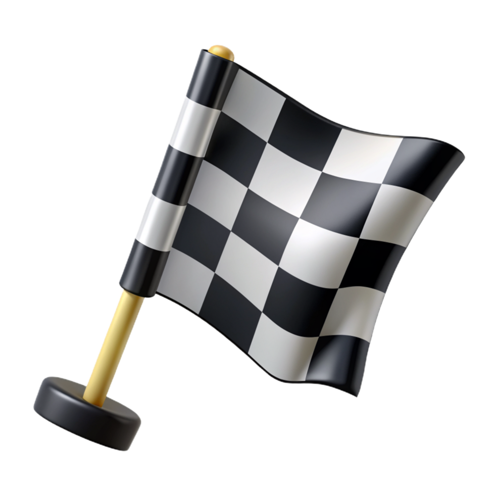 Black and White Checkered Flag 3d Concept png