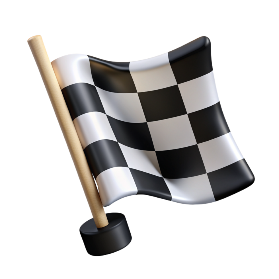 Black and White Checkered Flag 3d Graphic png