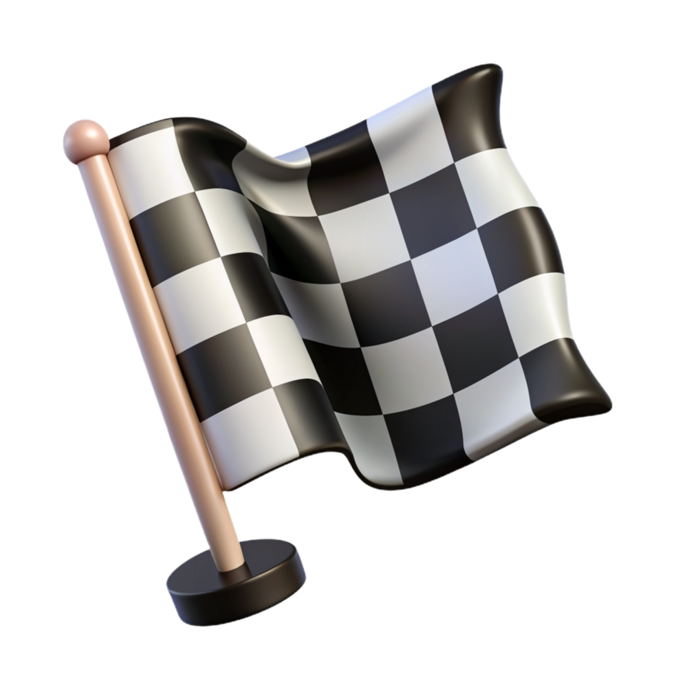Black and White Checkered Flag 3d Style png