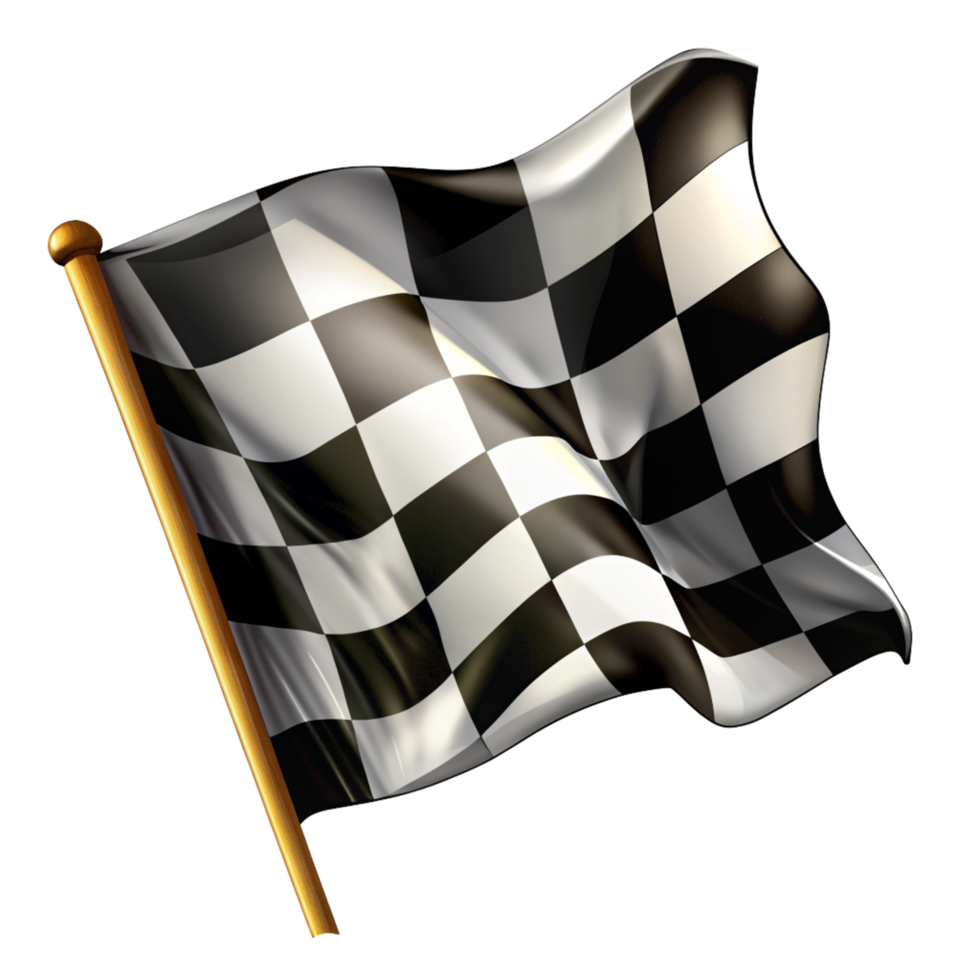 Black and White Checkered Flag Illustration Image png