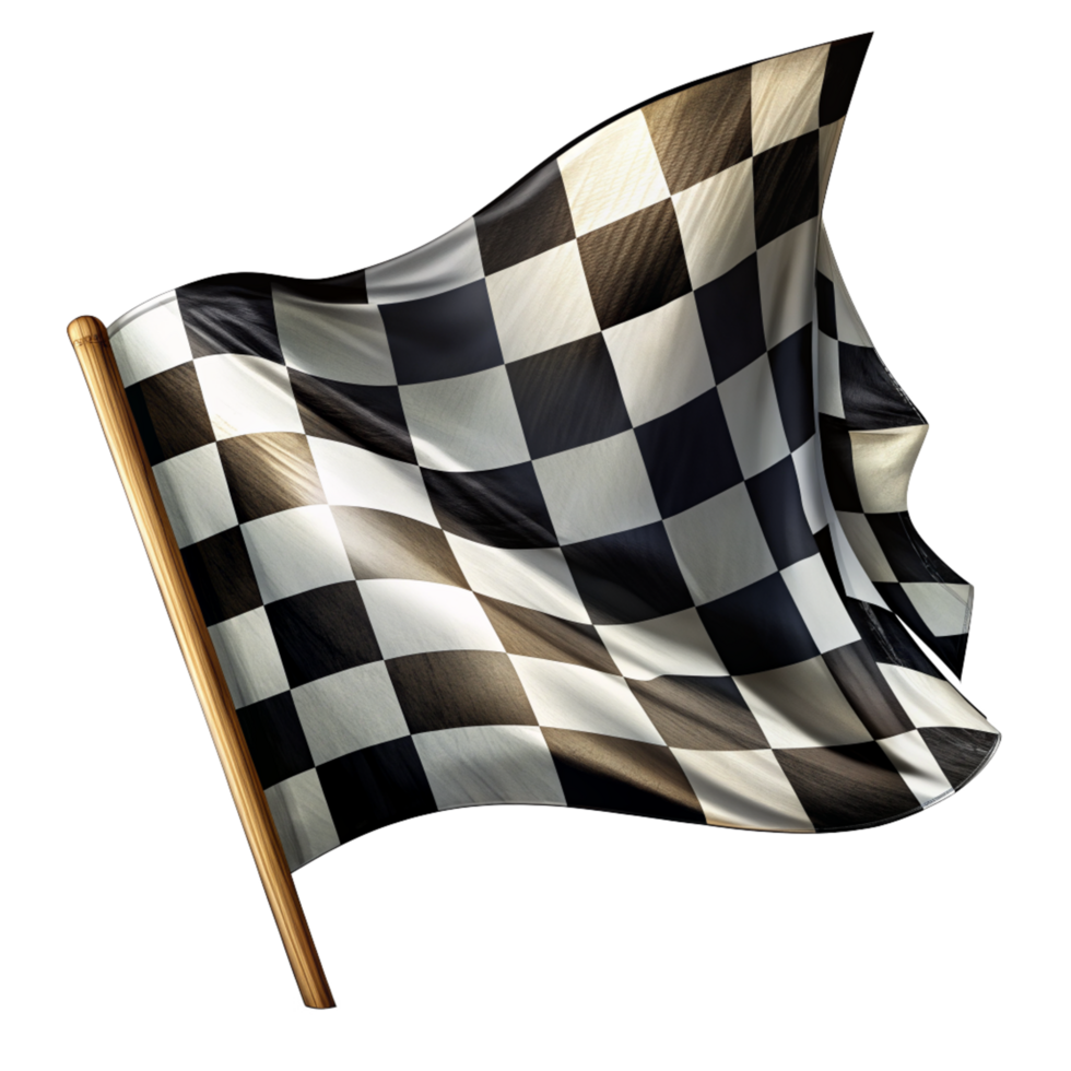 Black and White Checkered Flag Illustration Style png