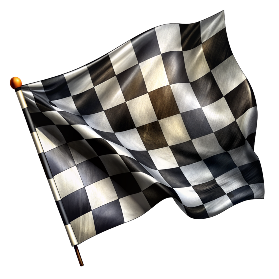 Black and White Checkered Flag Illustration Item png