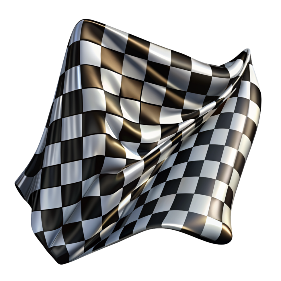 Realistic Black and White Checkered Flag Symbol png