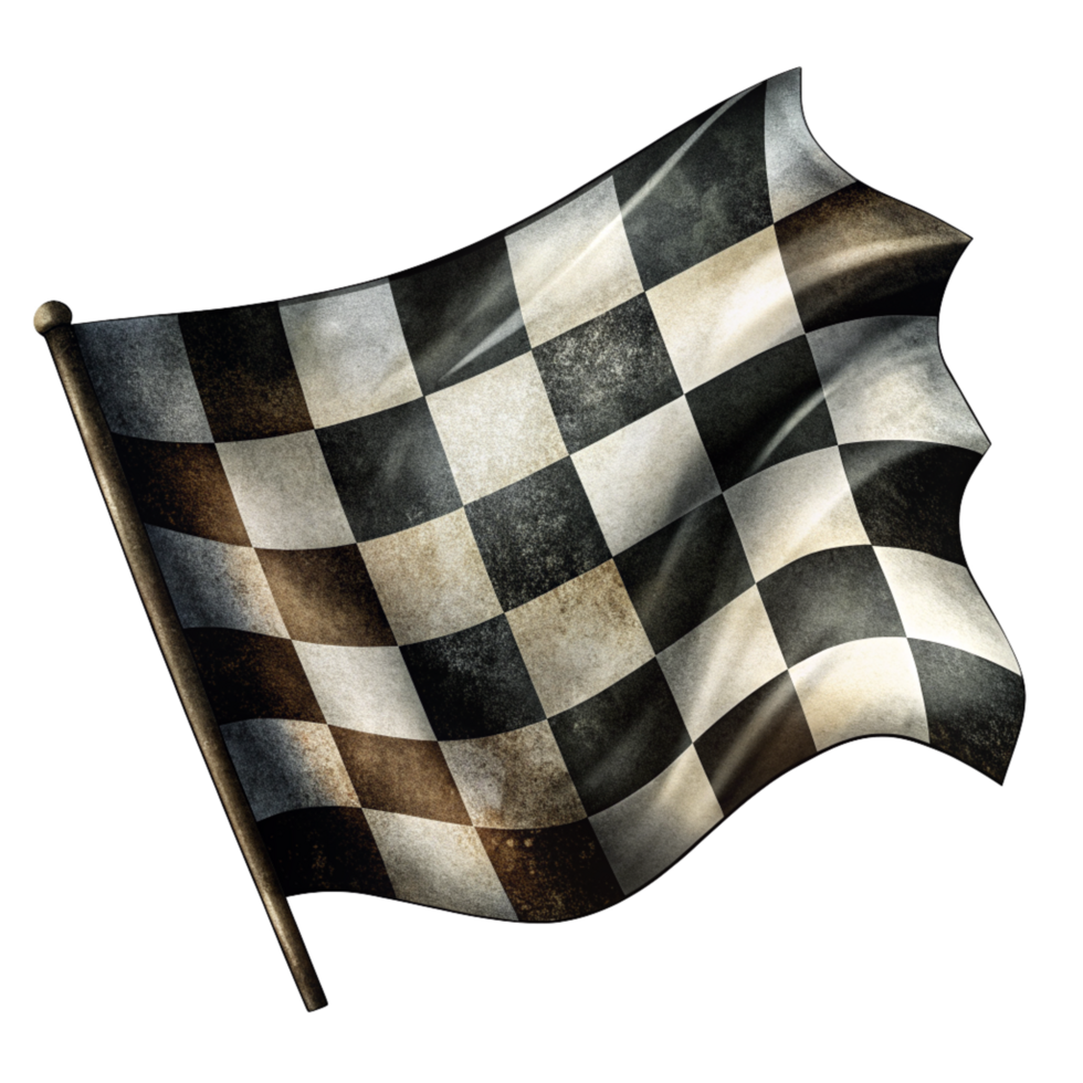 Black and White Checkered Flag Illustration Concept png