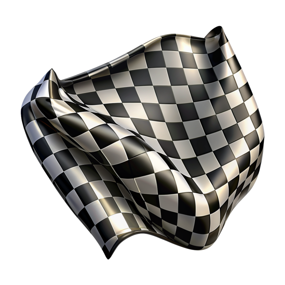 Realistic Black and White Checkered Flag Graphic png
