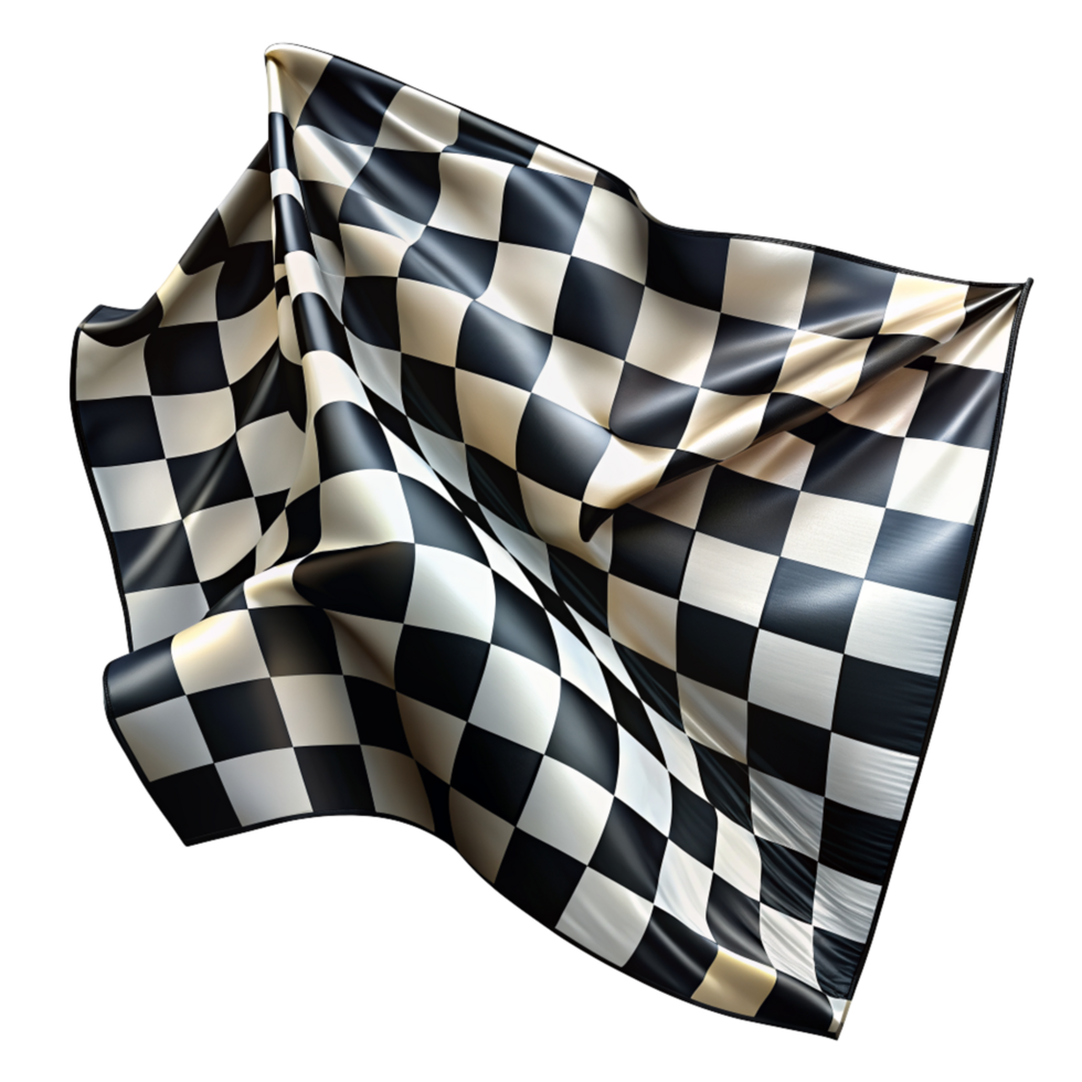 Realistic Black and White Checkered Flag Render png